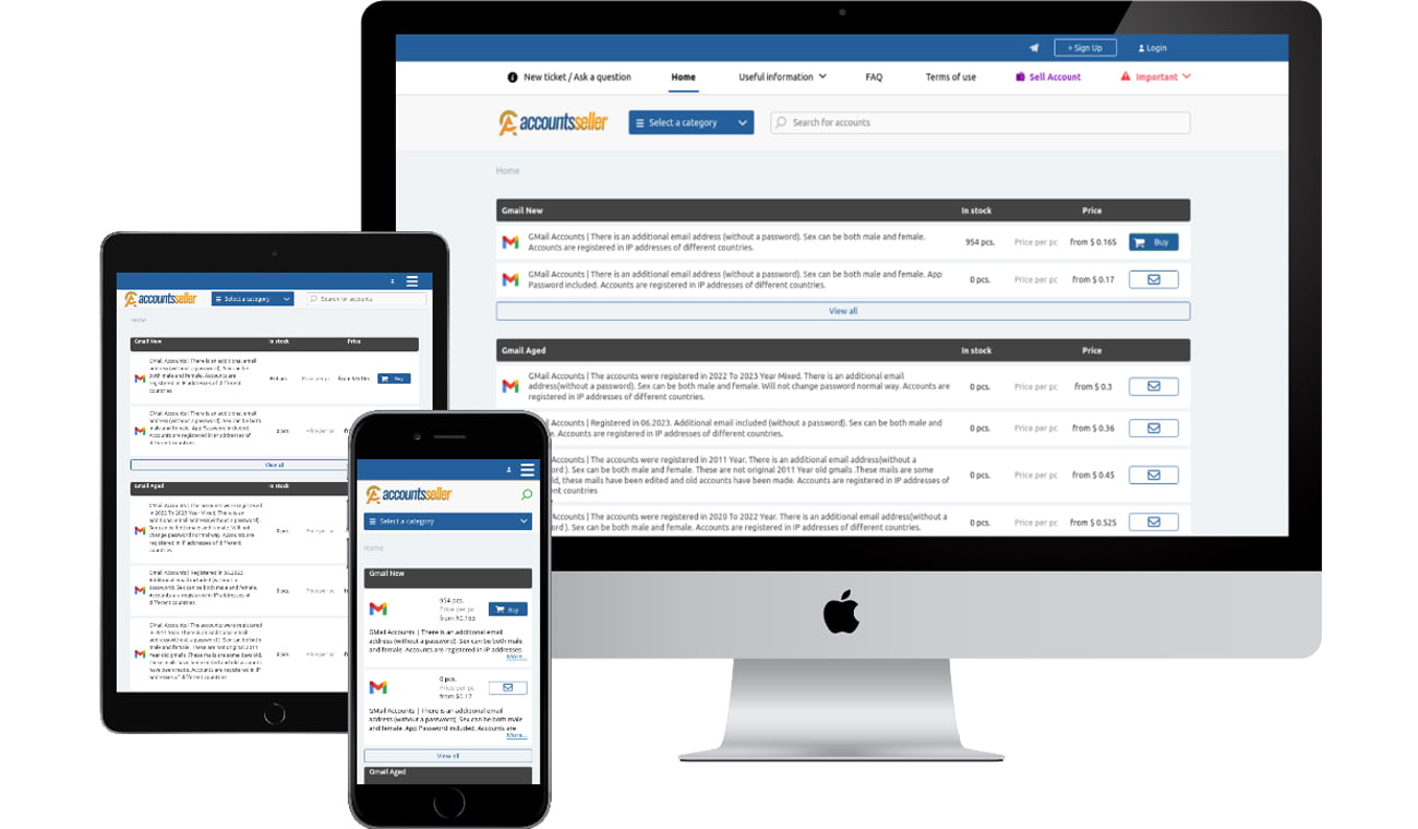 Account Seller Website